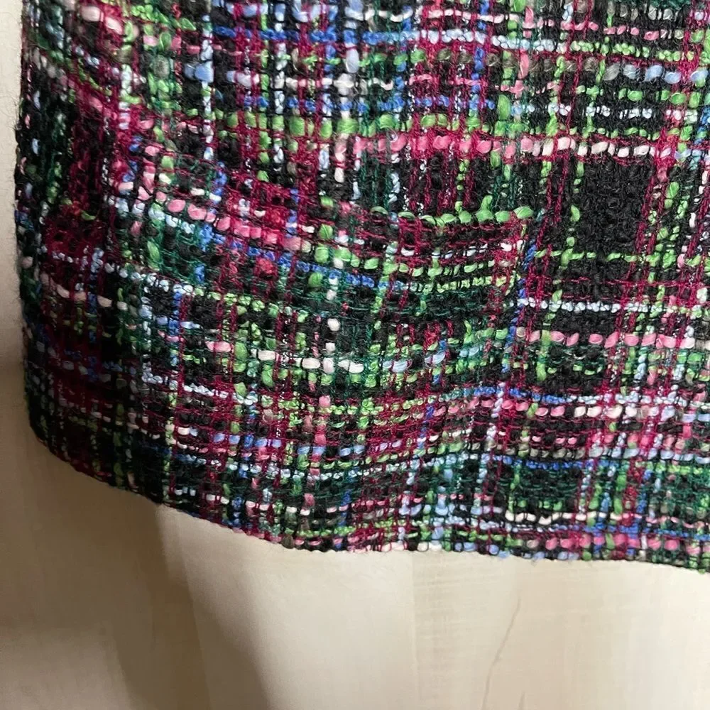 Talbots black‎ and multi color tweed blazer 3 button, size 8